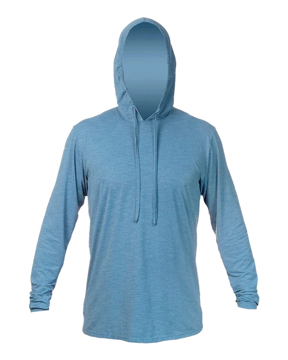 Front View of Bahama Heathered Low Pro Tech Hooded Long Sleeve T-Shirt - MVLPRH8