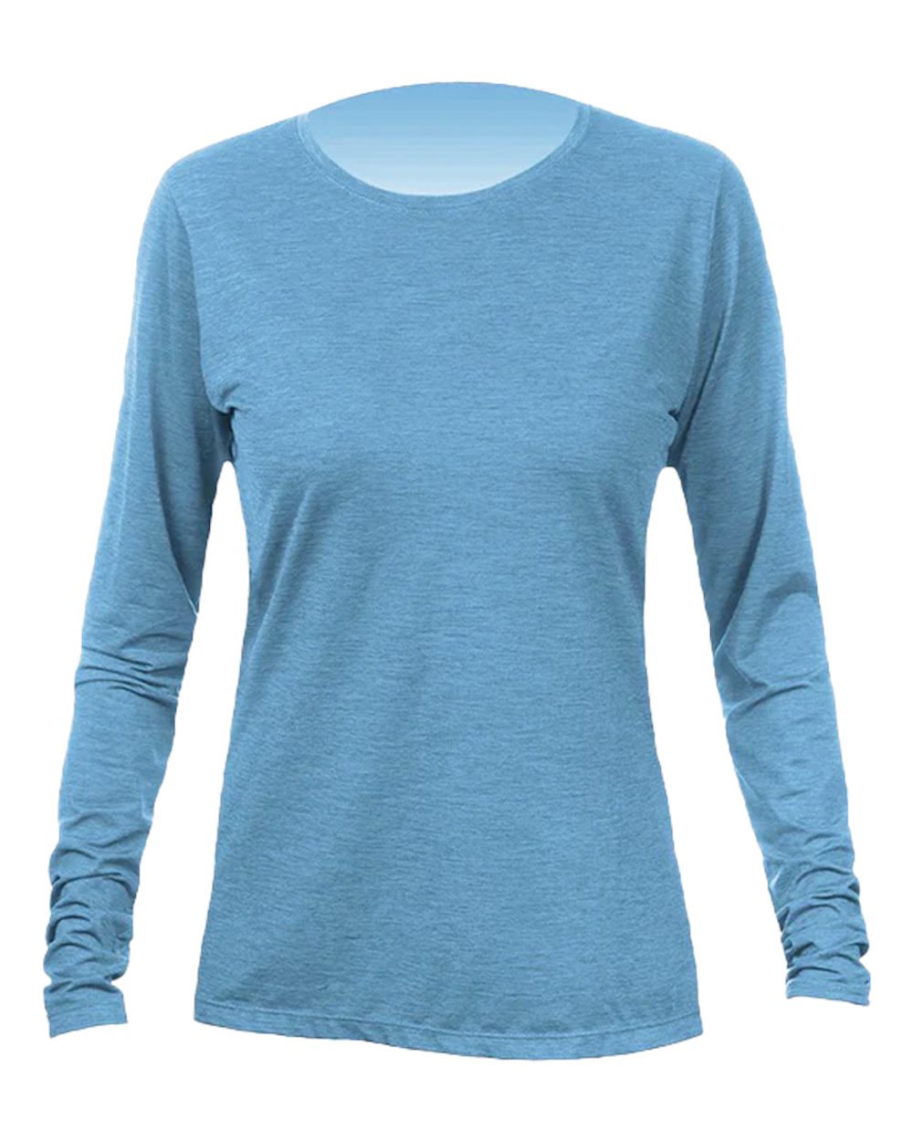 Front View of Bahama Heathered Women's Breeze Tech Long Sleeve T-Shirt - WSBRZL0