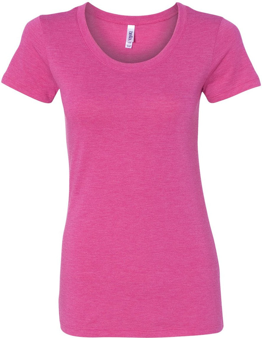 Front View of Berry Triblend Women's Triblend Tee - 8413