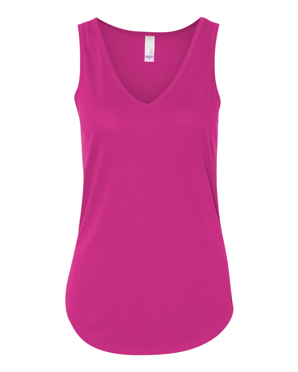 Front View of Berry Women's Flowy V-Neck Tank - 8805