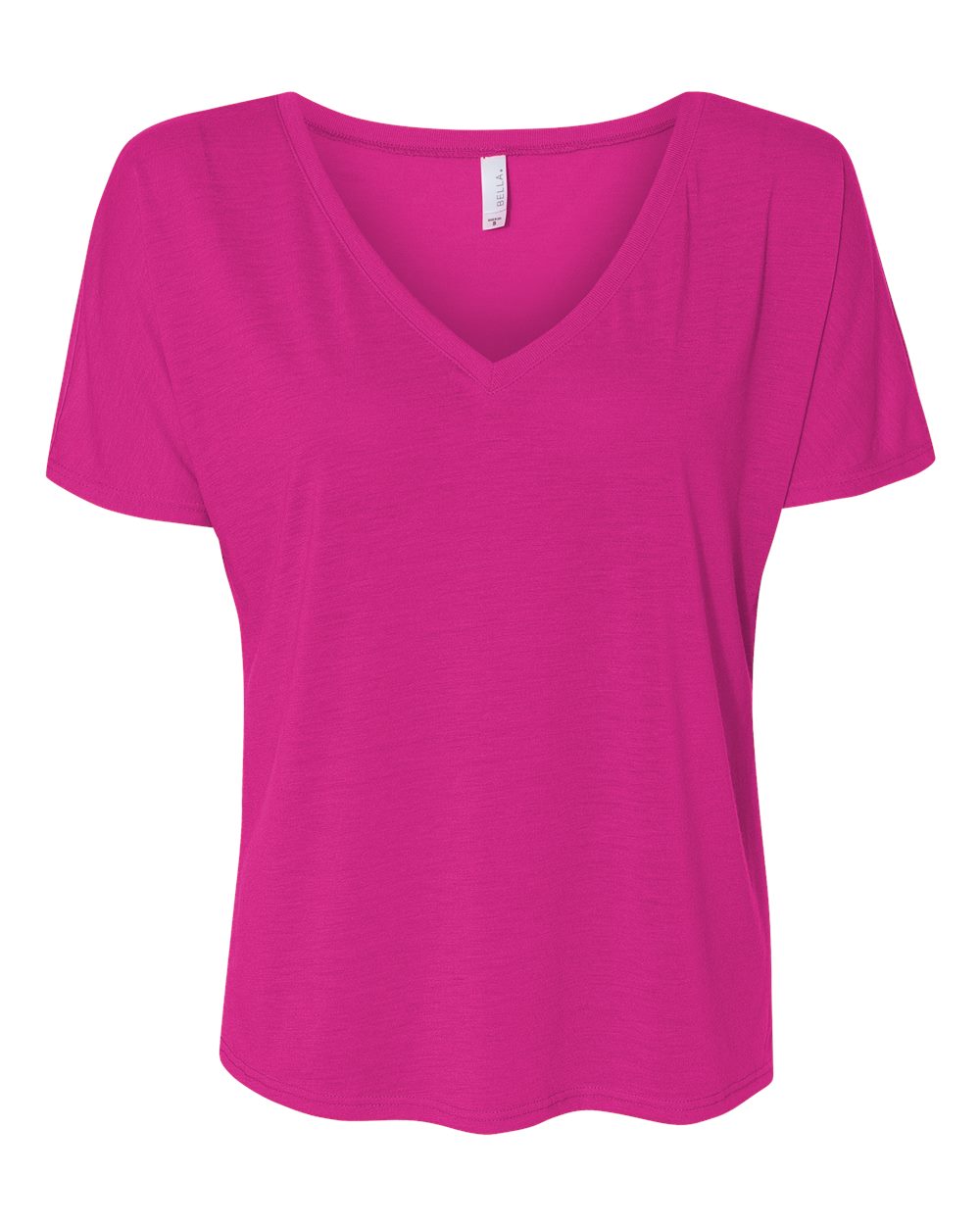 Front View of Berry Women’s Slouchy V-Neck Tee - 8815