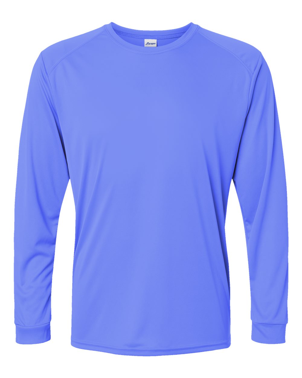 Front View of Bimini Blue Long Islander Performance Long Sleeve T-Shirt - 210