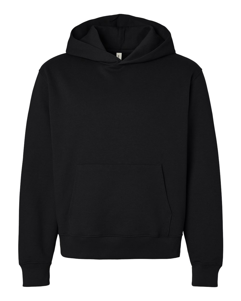 Front View of Black 10 oz. Heavyweight Hoodie - 4719