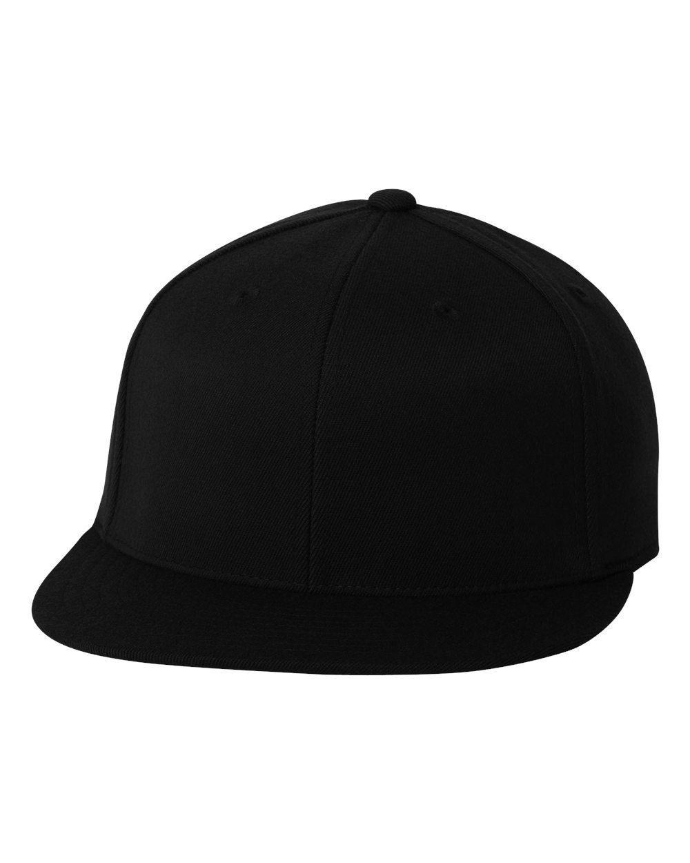 Front View of Black 210® Flat Bill Cap - 6210FF