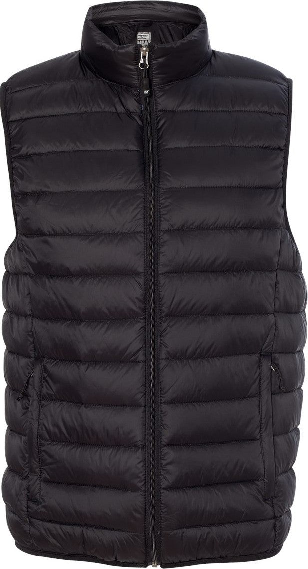 Front View of Black 32 Degrees Packable Down Vest - 16700