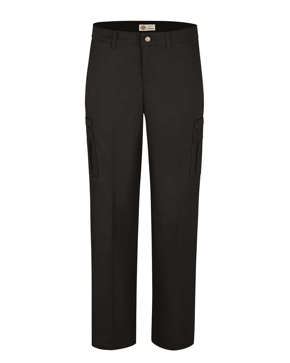 Front View of Black - 32I Women's Premium Cargo Pants - FP72
