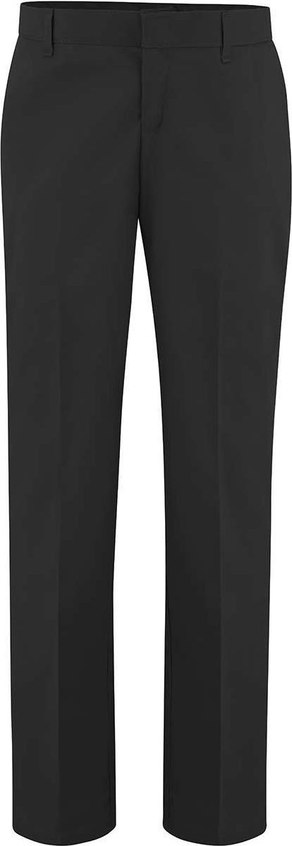 Front View of Black - 32I Women's Premium Flat Front Pants - FP21