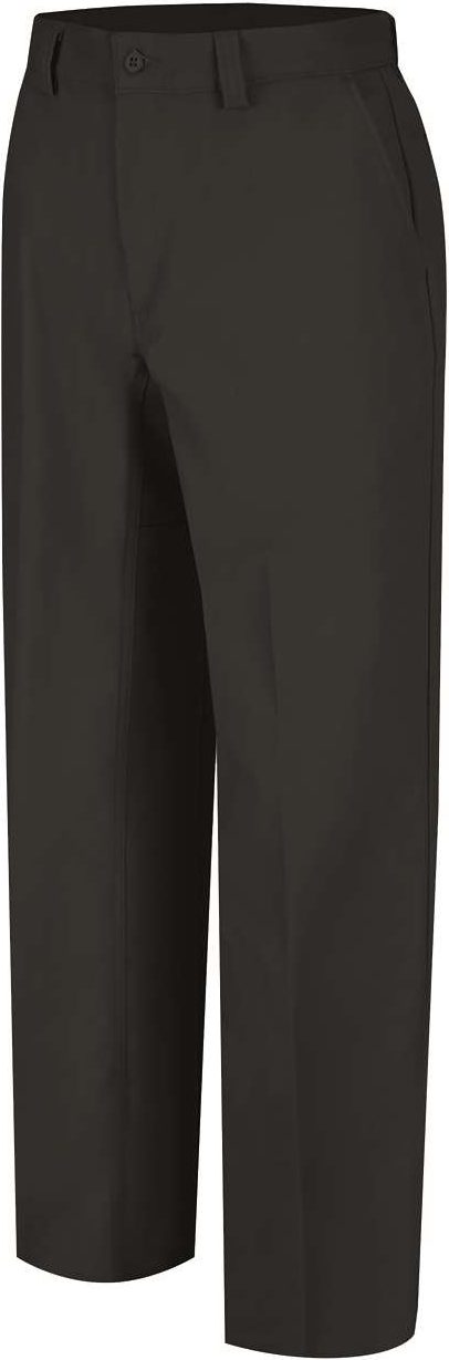 Front View of Black - 34I Plain Front Work Pants - WP70