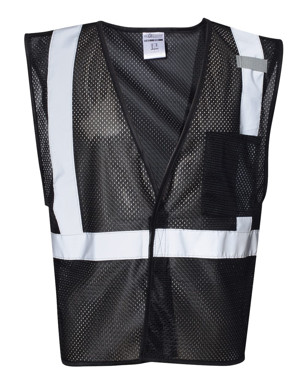 Front View of Black - B120 EV Series® Enhanced Visibility Non-ANSI Vest - B120-131