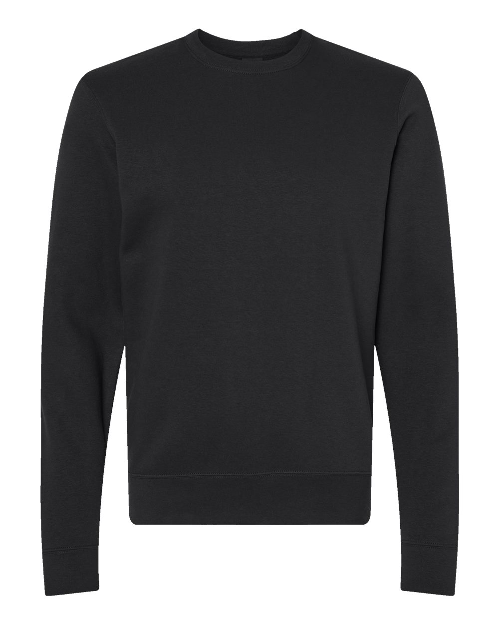 Front View of Black BTB Fleece Crewneck Sweatshirt - 8721
