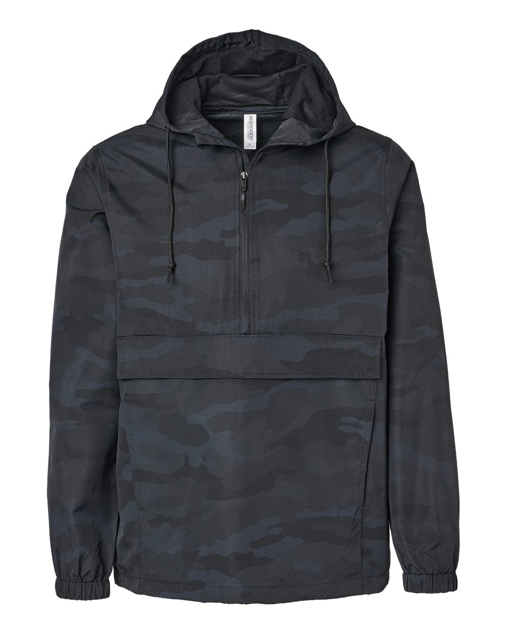 Front View of Black Camo Nylon Anorak - EXP94NAW