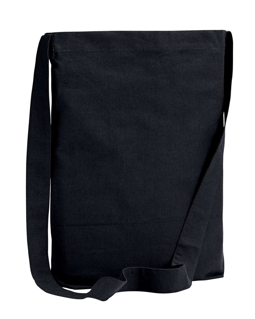 Front View of Black Canvas Sling Tote - BE056