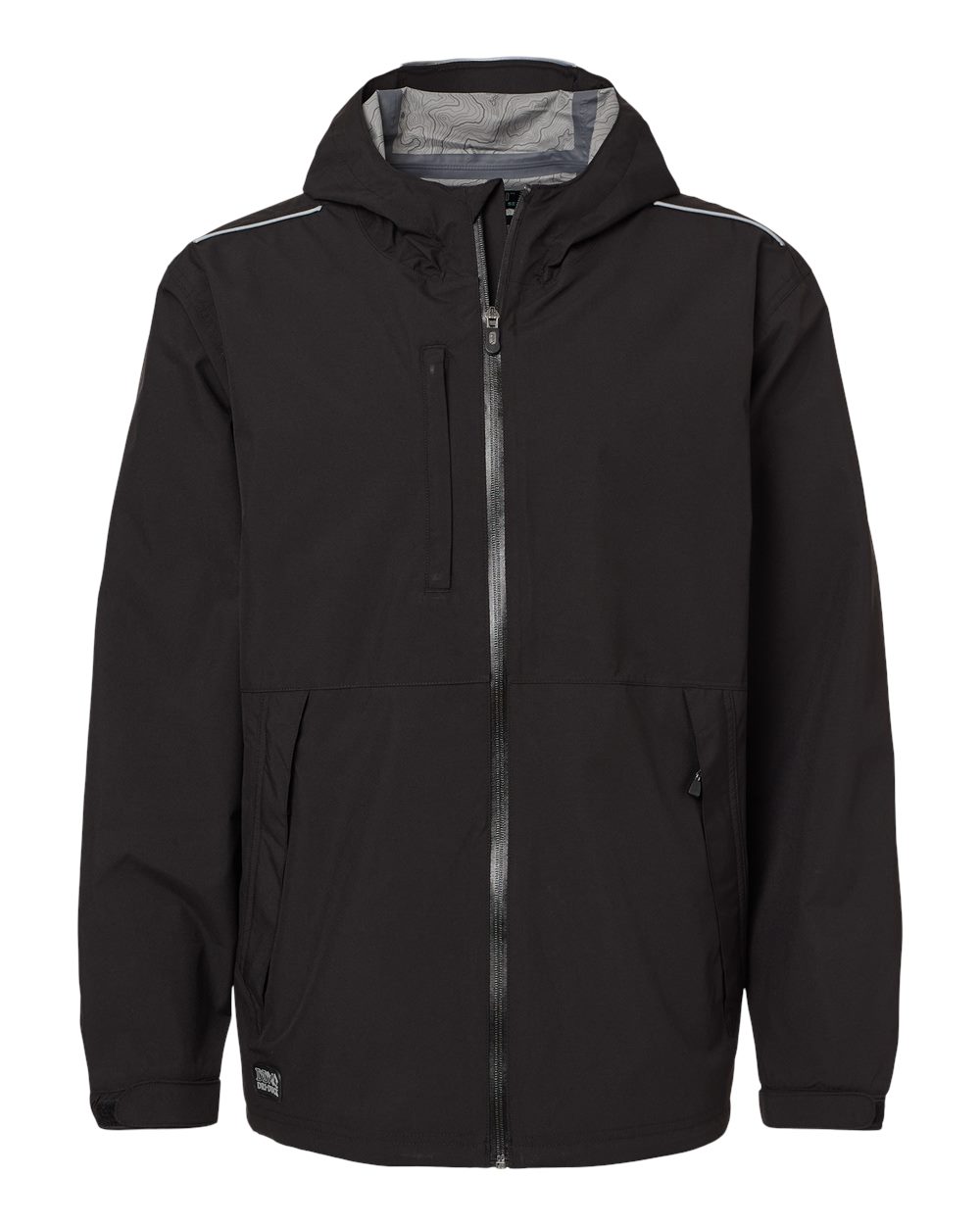 Front View of Black Challenger Full-Zip Jacket - 5302