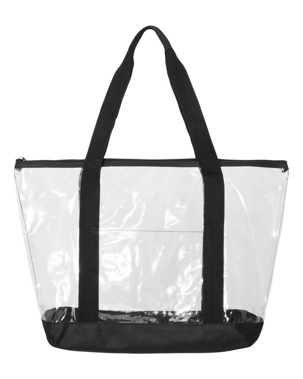 Front View of Black Clear Boat Tote - 7009