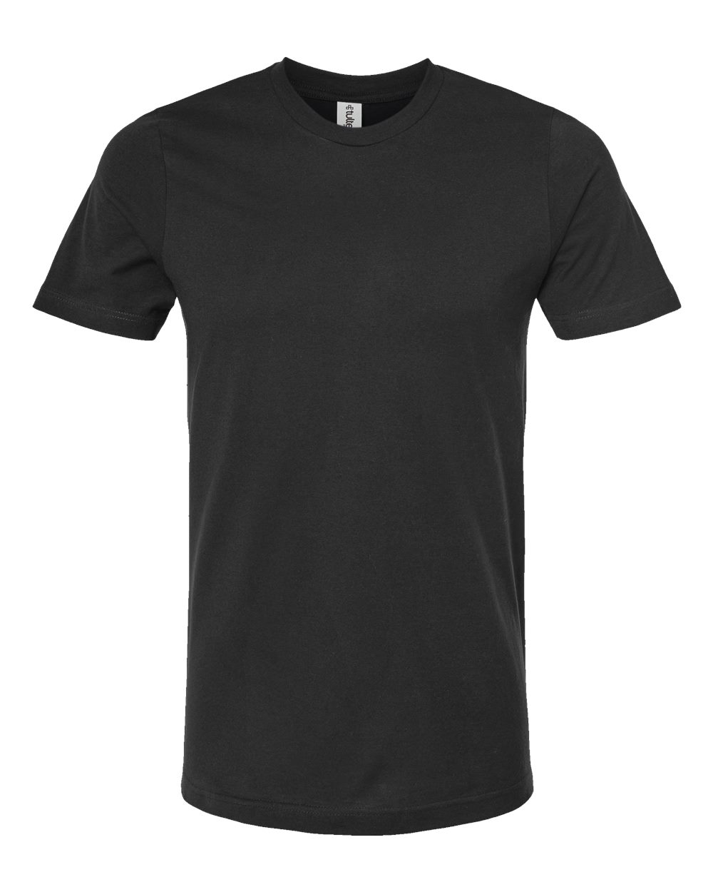 Front View of Black Combed Cotton T-Shirt - 602