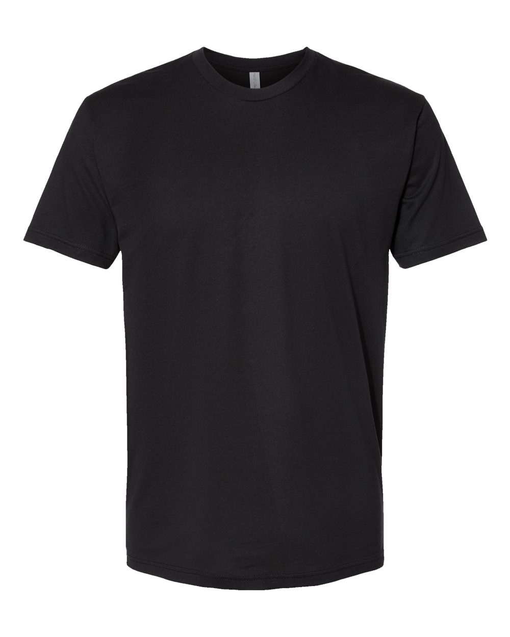 Front View of Black Cotton T-Shirt - 3600