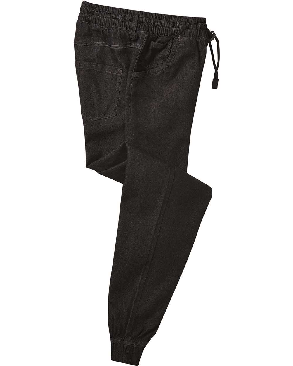 Front View of Black Denim Chef's Artisanal Joggers - RP556