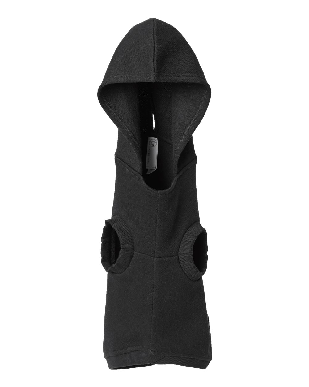 Front View of Black Doggie 3-End Fleece Hoodie - 3926