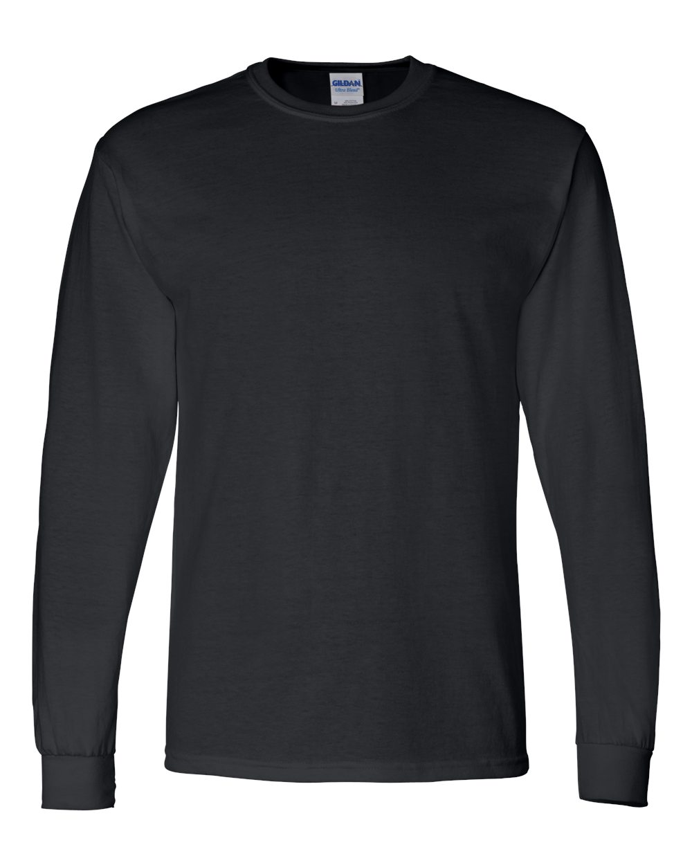 Front View of Black DryBlend® 50/50 Long Sleeve T-Shirt - 8400