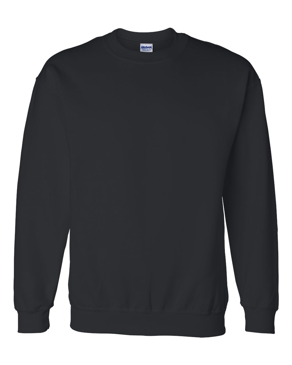 Front View of Black DryBlend® Crewneck Sweatshirt - 12000