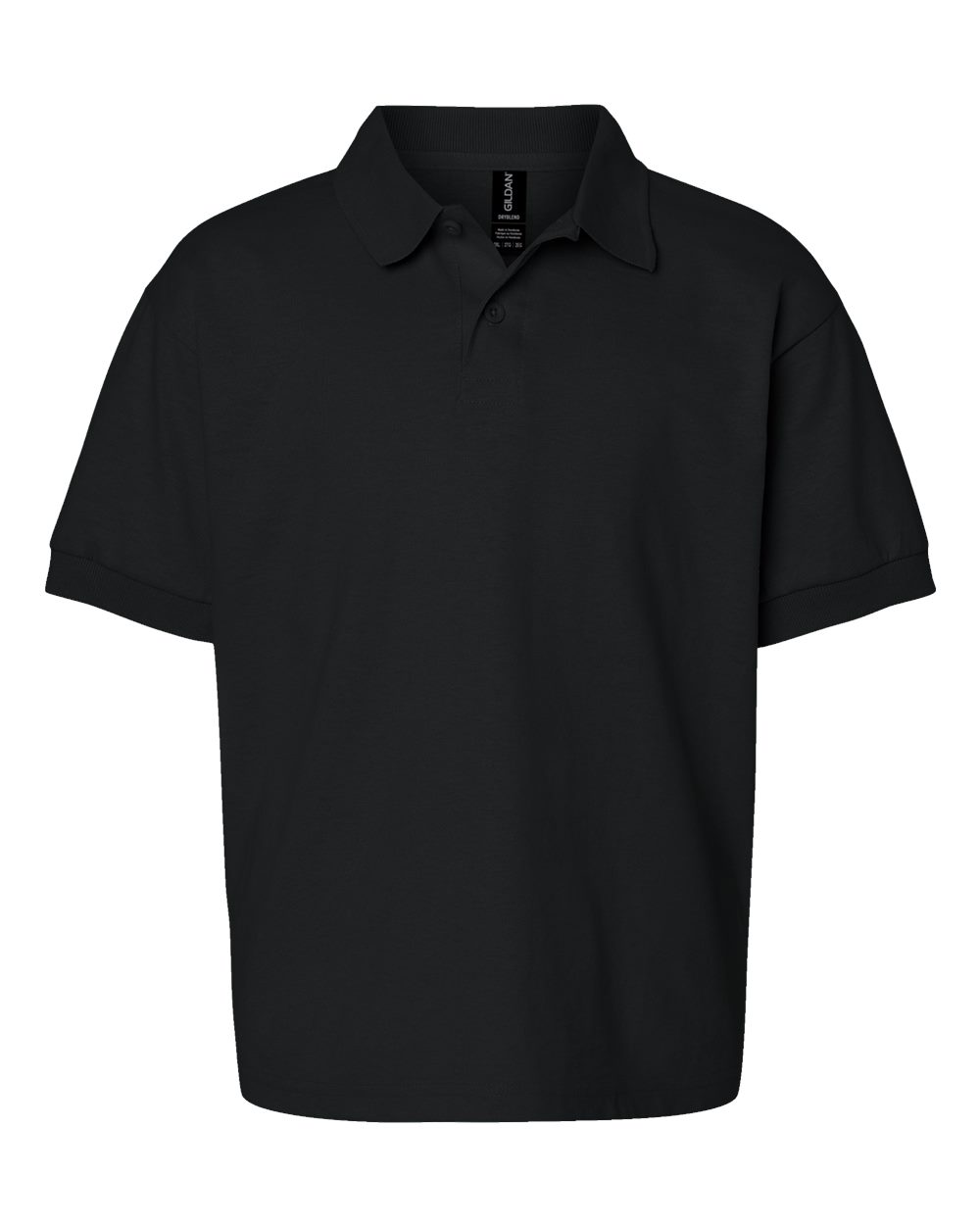 Front View of Black DryBlend® Youth Jersey Polo - 8800B