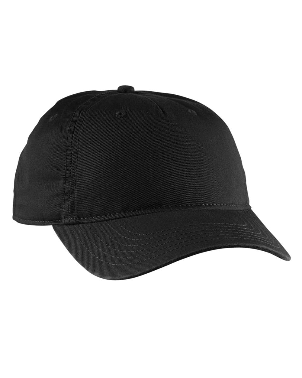 Front View of Black Eco Baseball Cap - EC7087