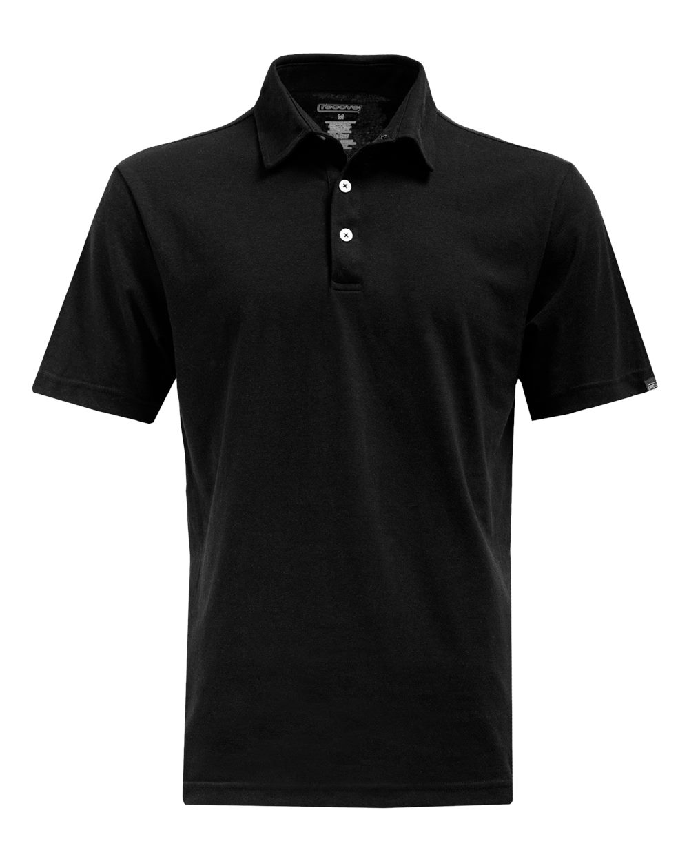 Front View of Black Eco Polo - EC500