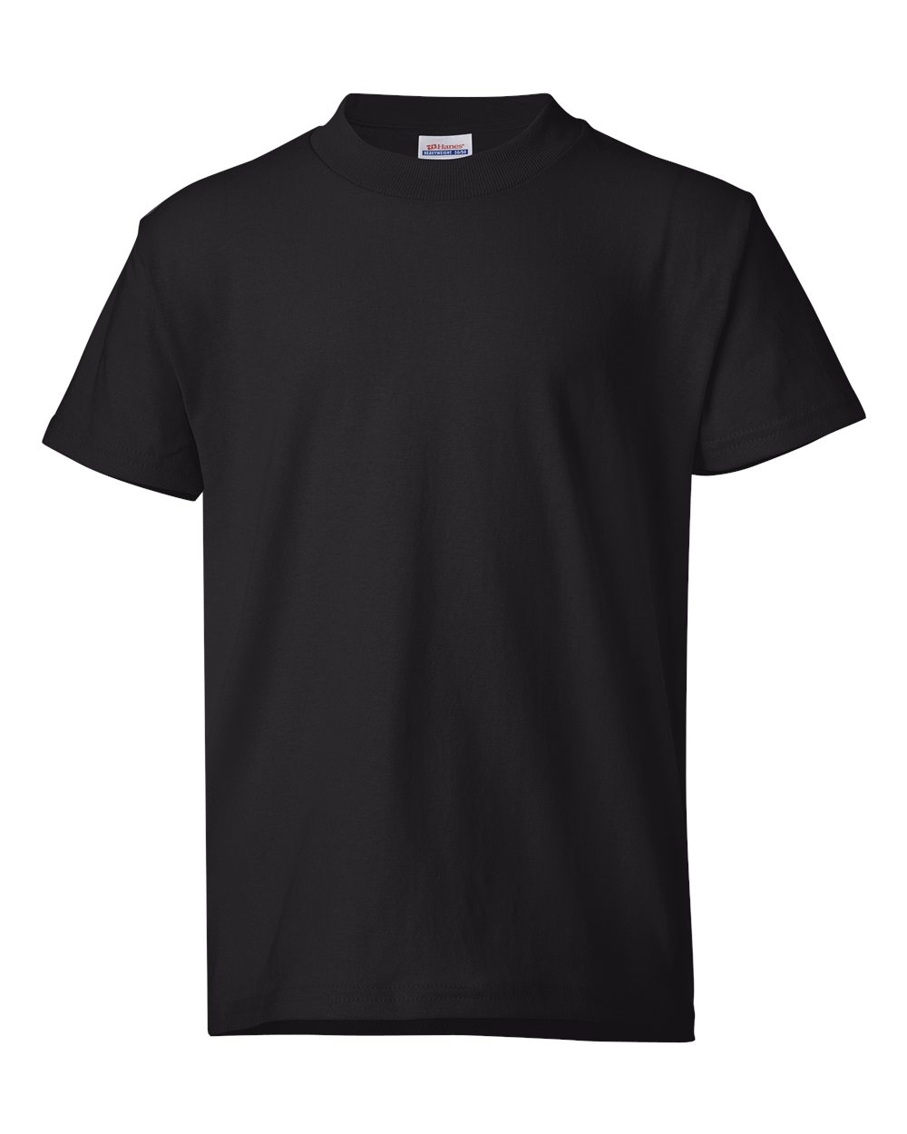 Front View of Black Ecosmart™ Youth T-Shirt - 5370