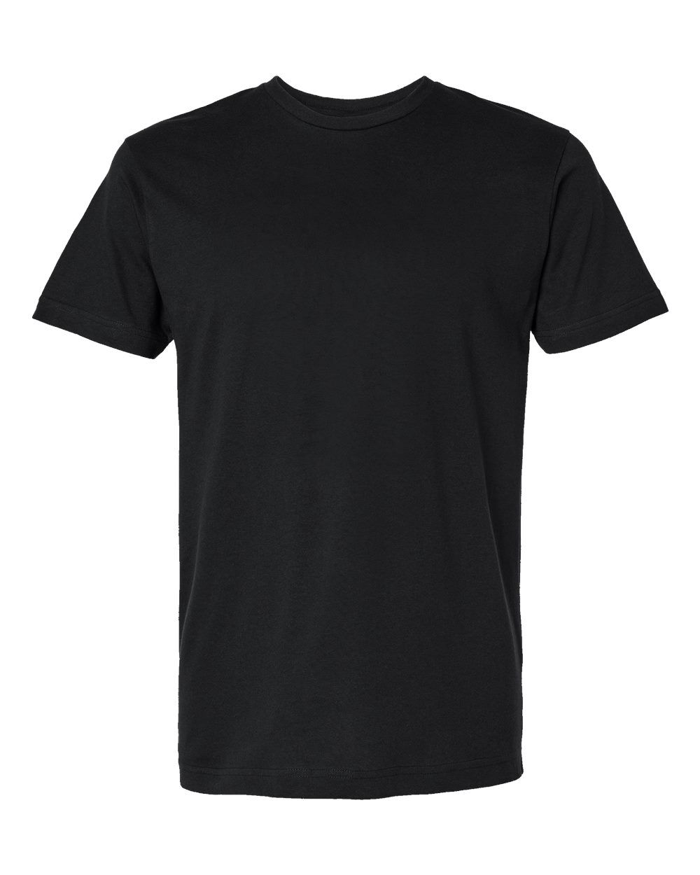 Front View of Black Fine Jersey Tee - 6901