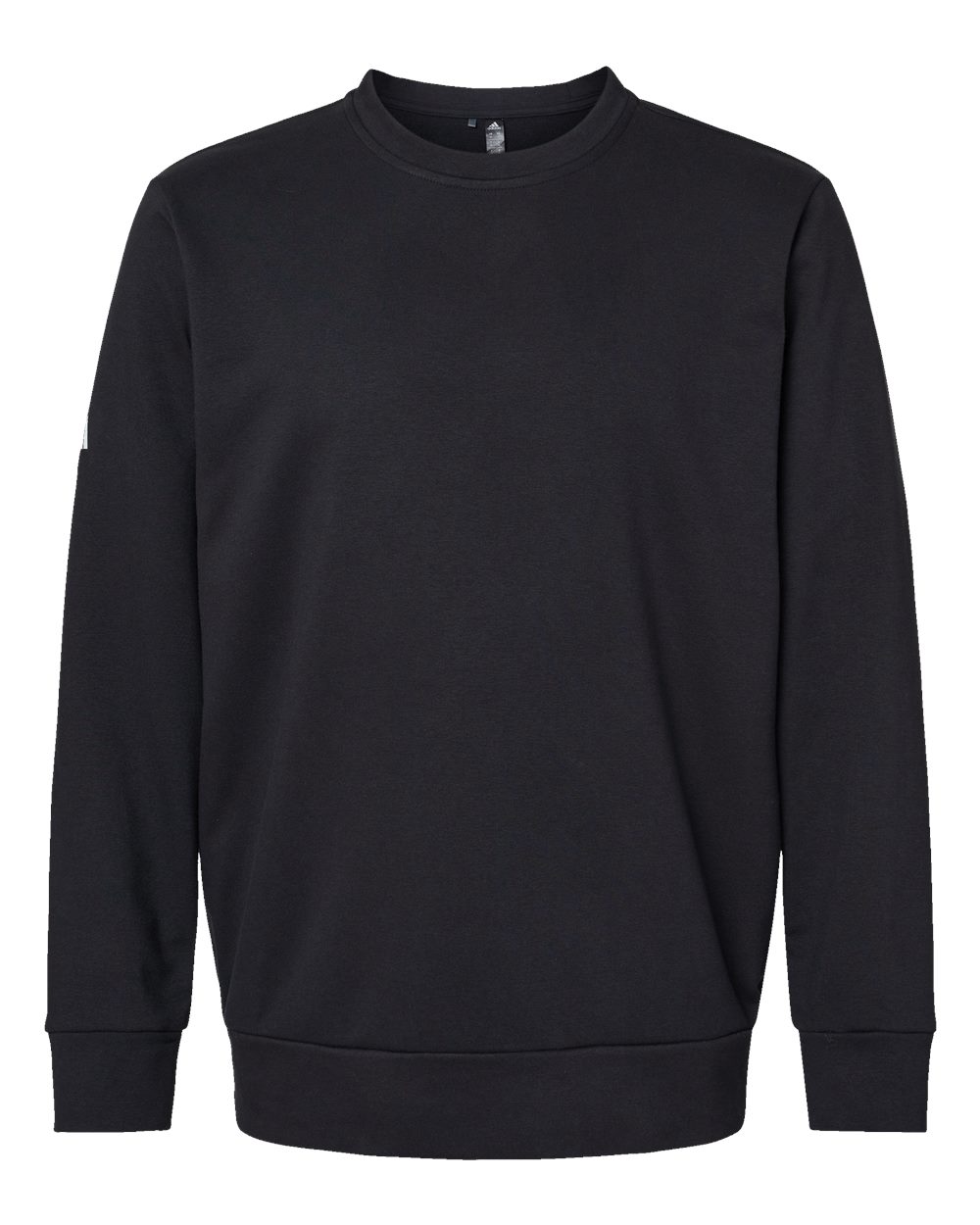 Front View of Black Fleece Crewneck Sweatshirt - A434