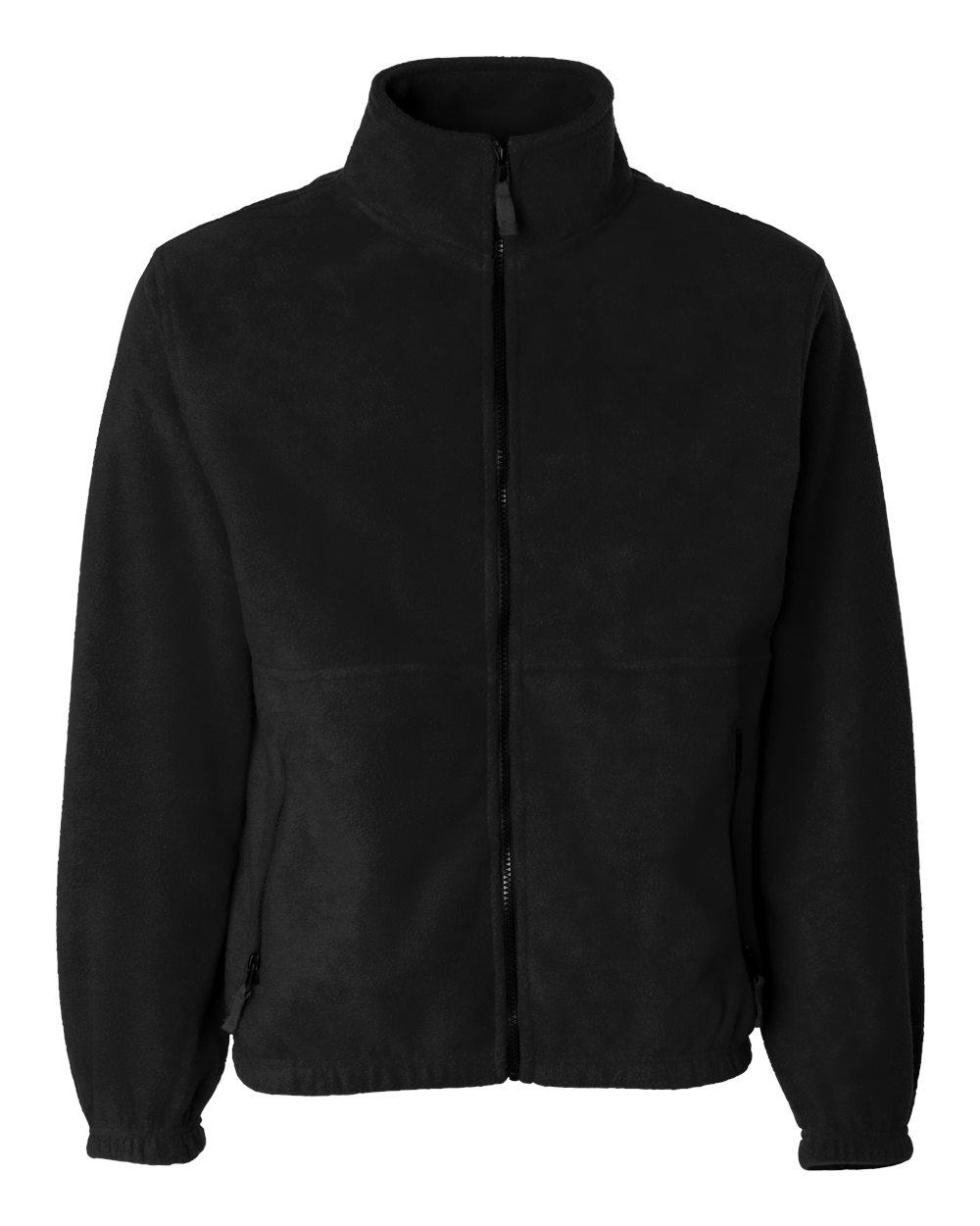 Front View of Black Fleece Full-Zip Jacket - 3061