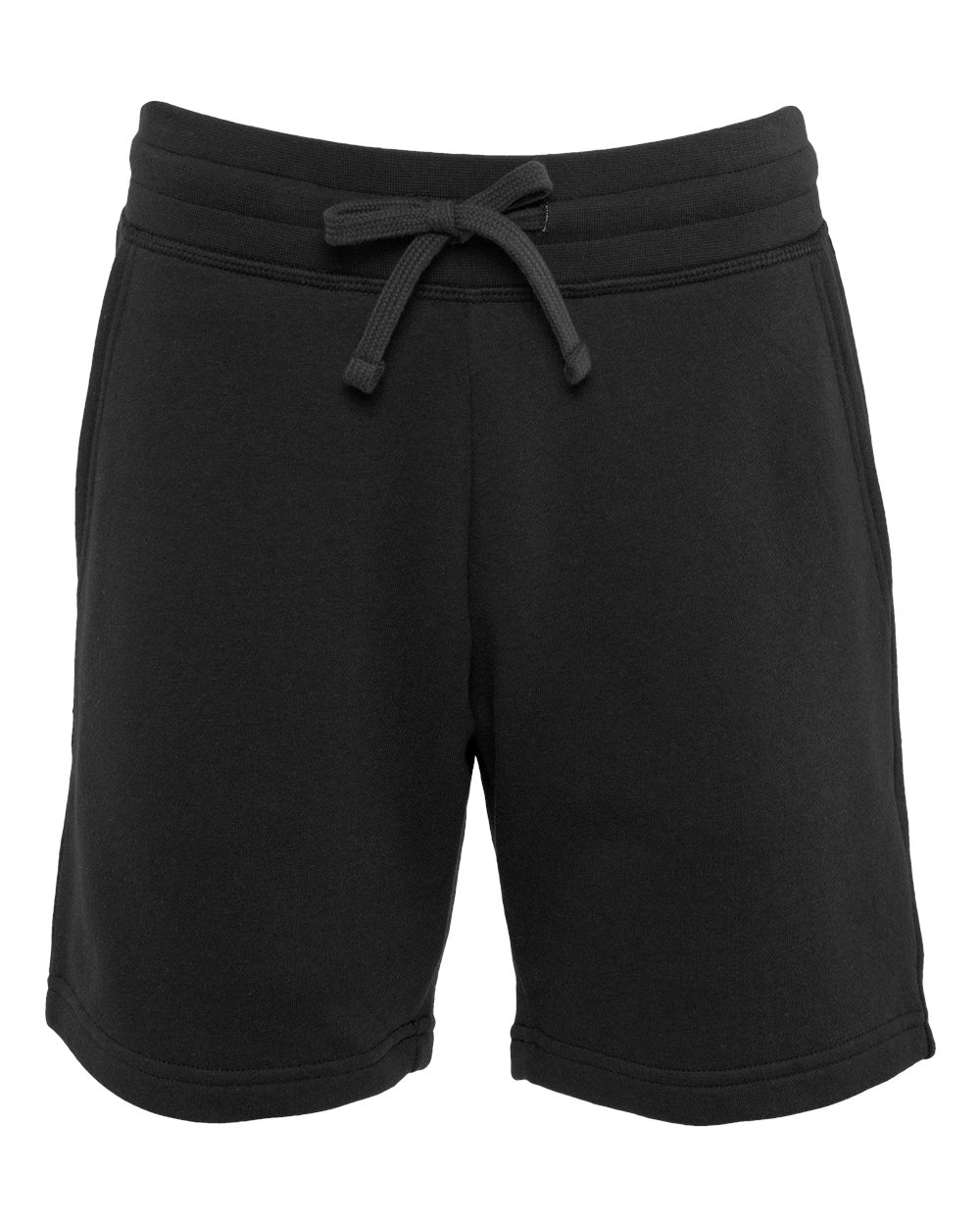 Front View of Black Fleece Sweat Shorts - 9903