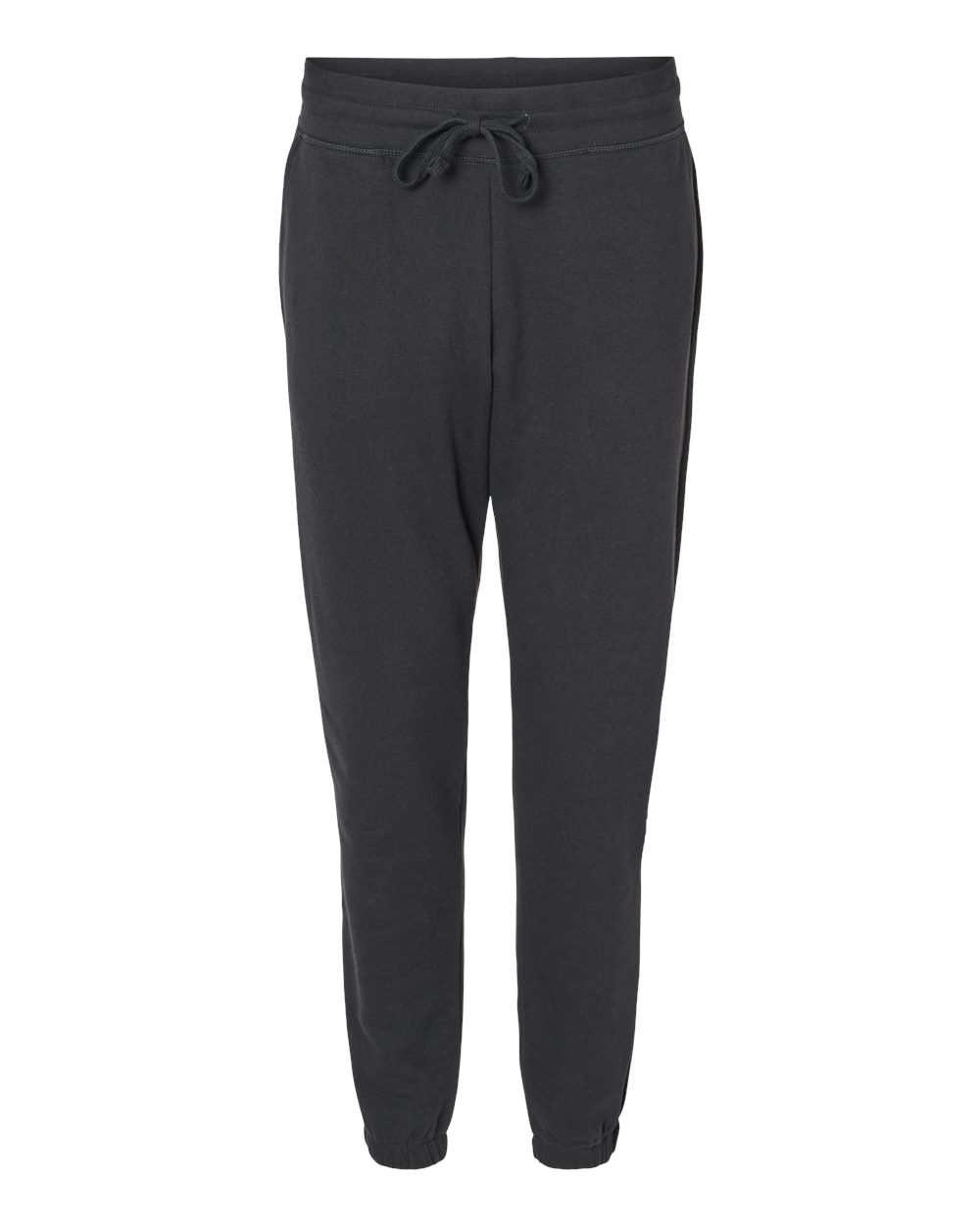 Front View of Black Fleece Sweatpants - 9803