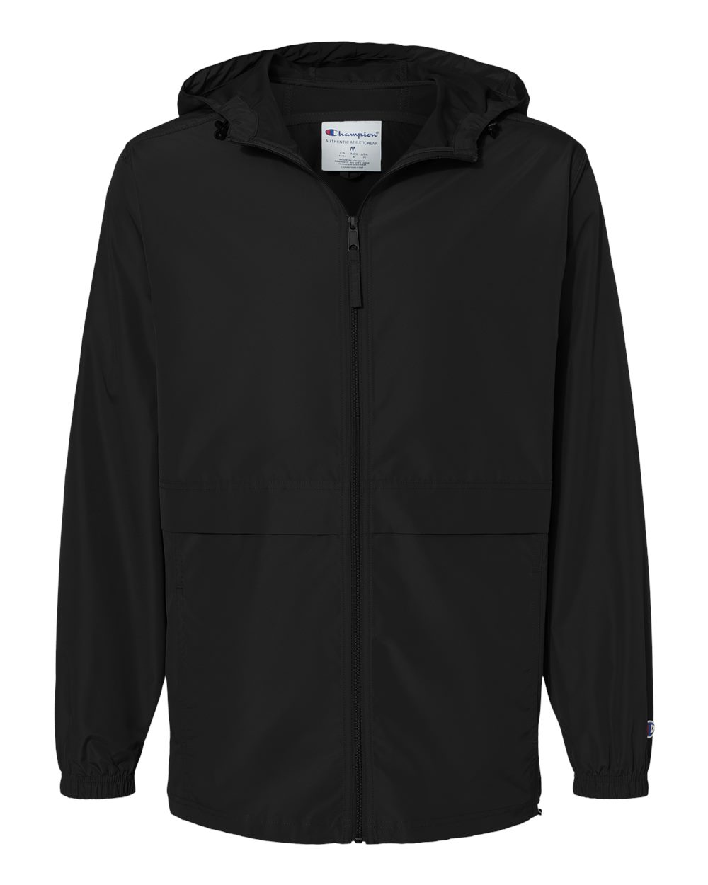 Front View of Black Full-Zip Anorak Jacket - CO125