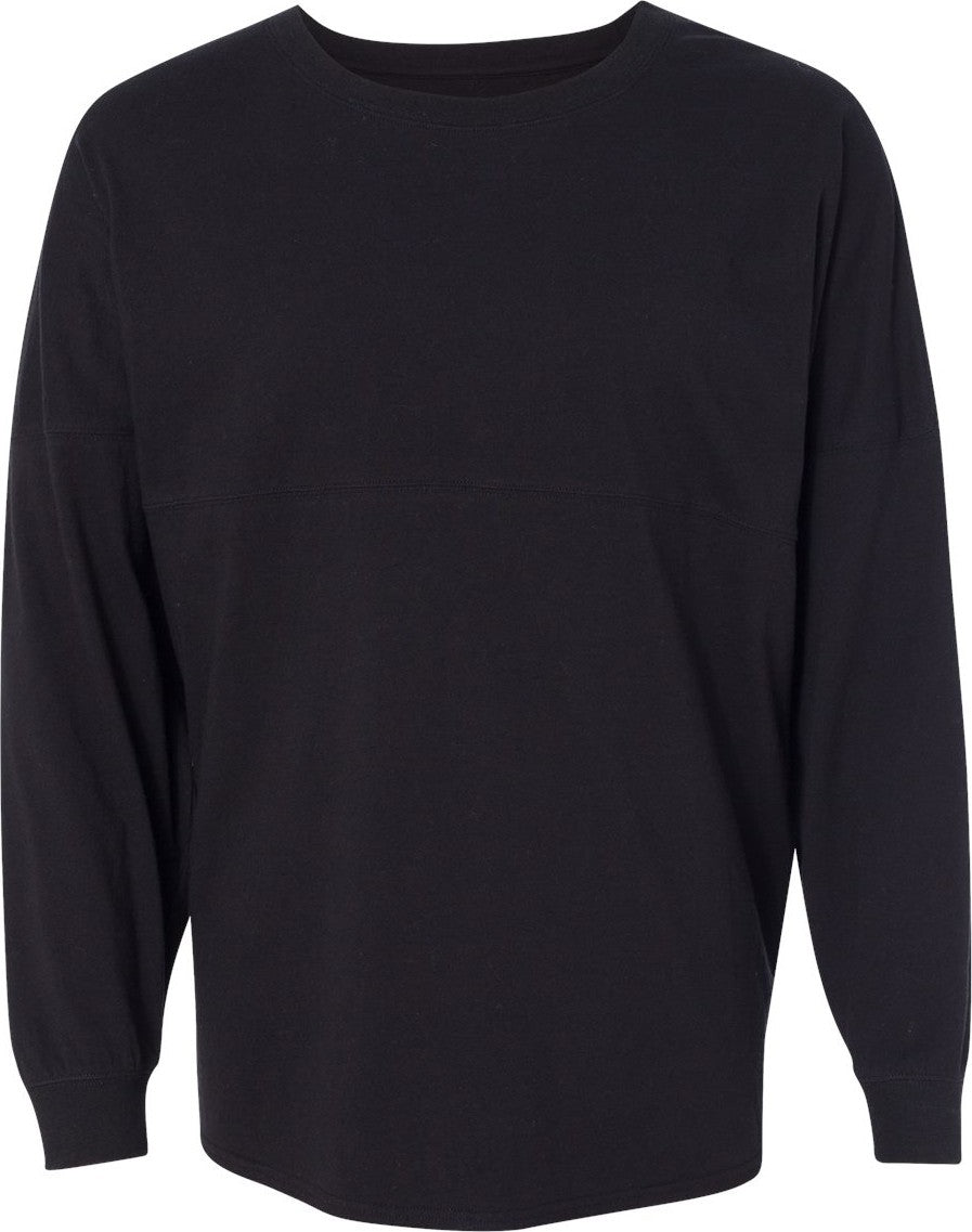 Front View of Black Game Day Jersey Long Sleeve T-Shirt - 8229