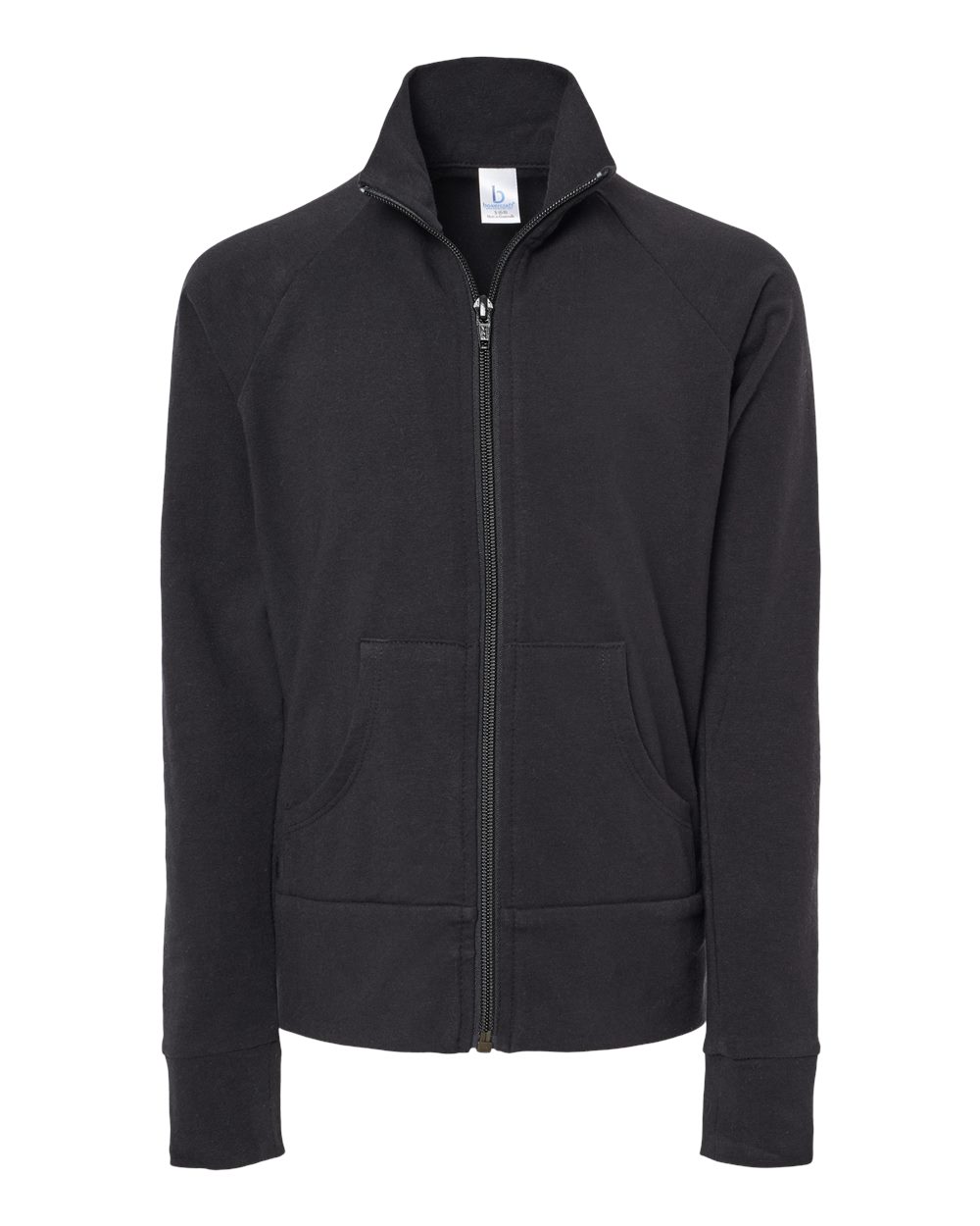 Front View of Black Girls' Practice Jacket - S89Y