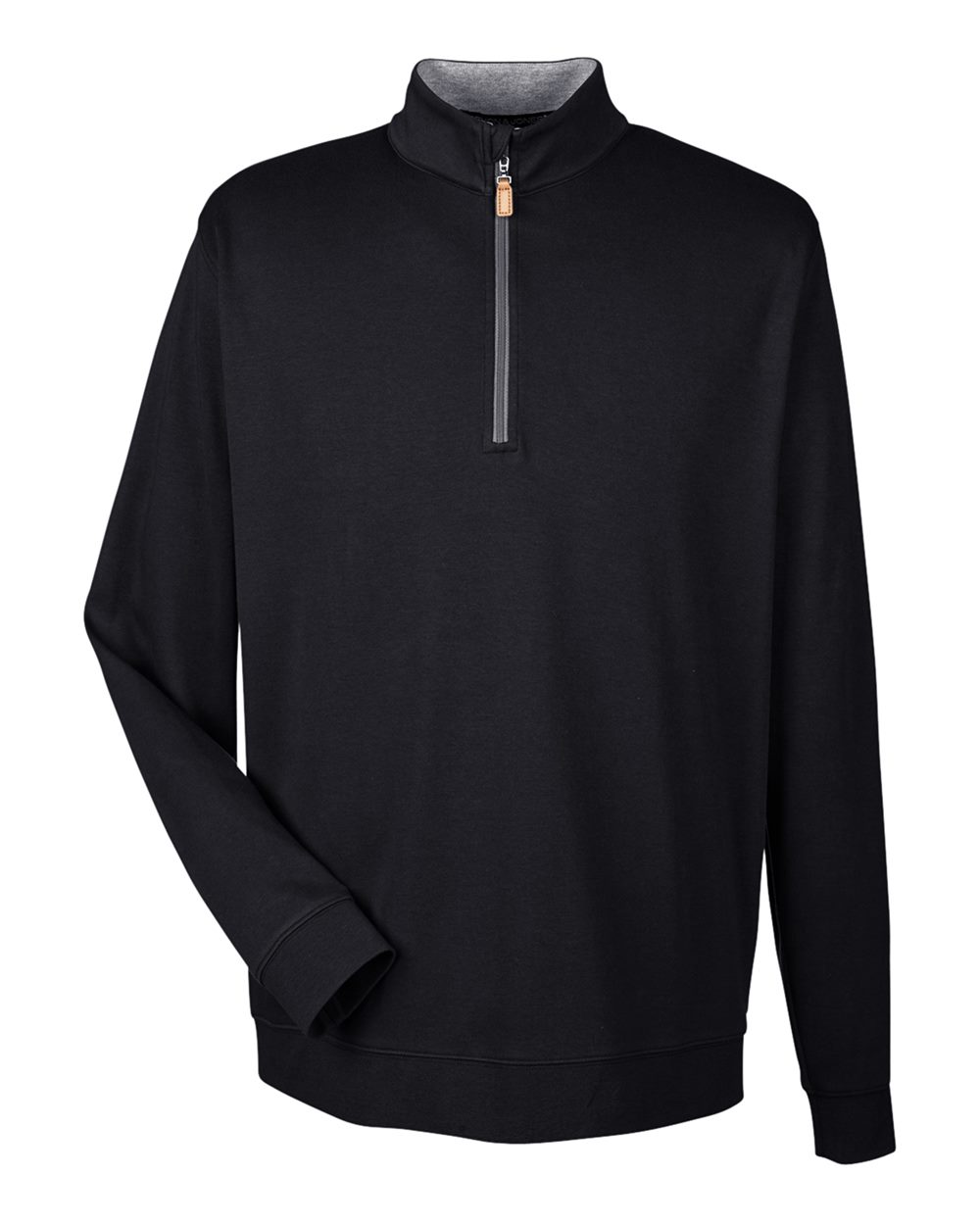 Front View of Black/ Grey Heather/ Graphite Men's DRYTEC20™ Performance Quarter-Zip Pullover - DG479