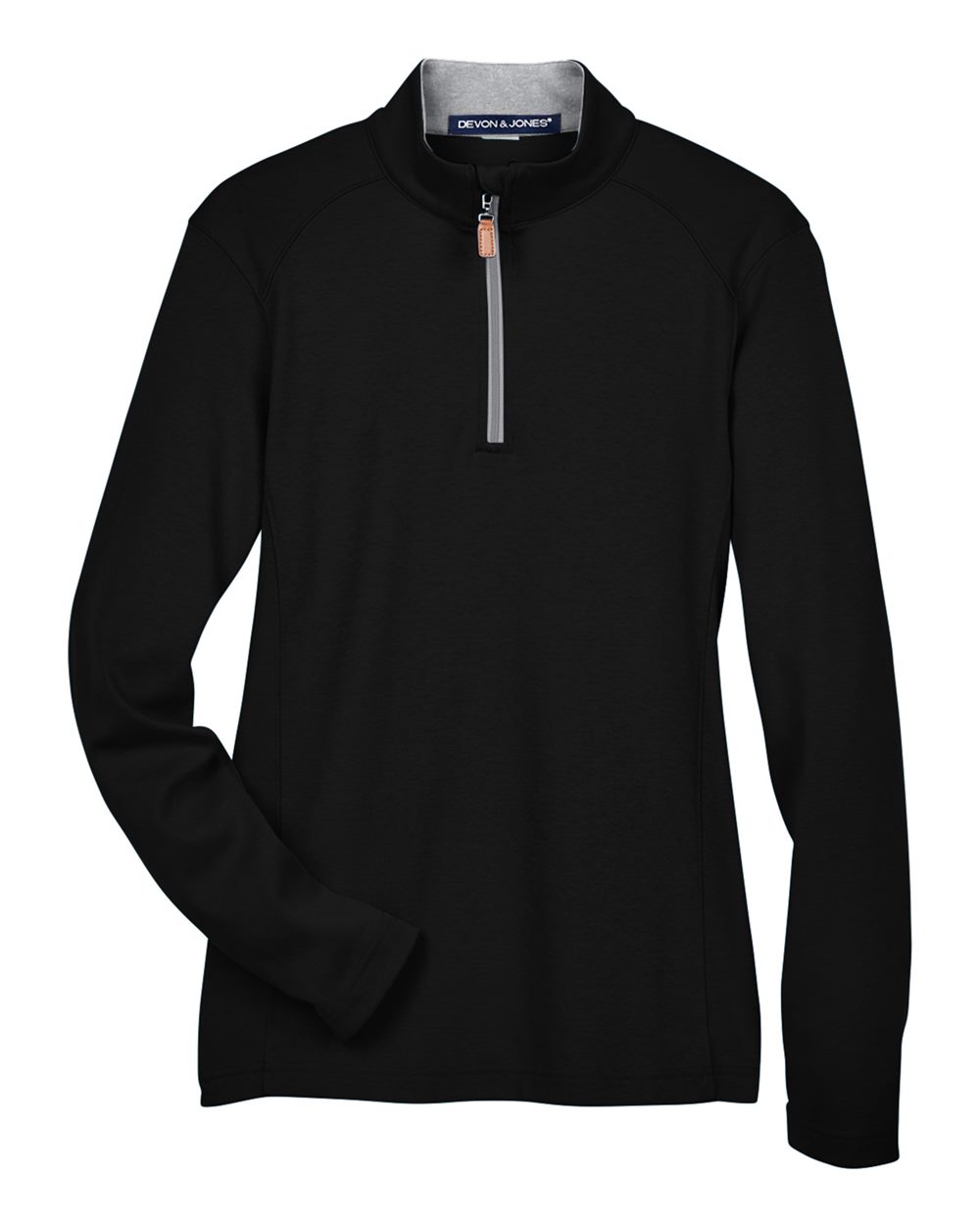 Front View of Black/ Grey Heather/ Graphite Women's DRYTEC20™ Performance Quarter-Zip Pullover - DG479W