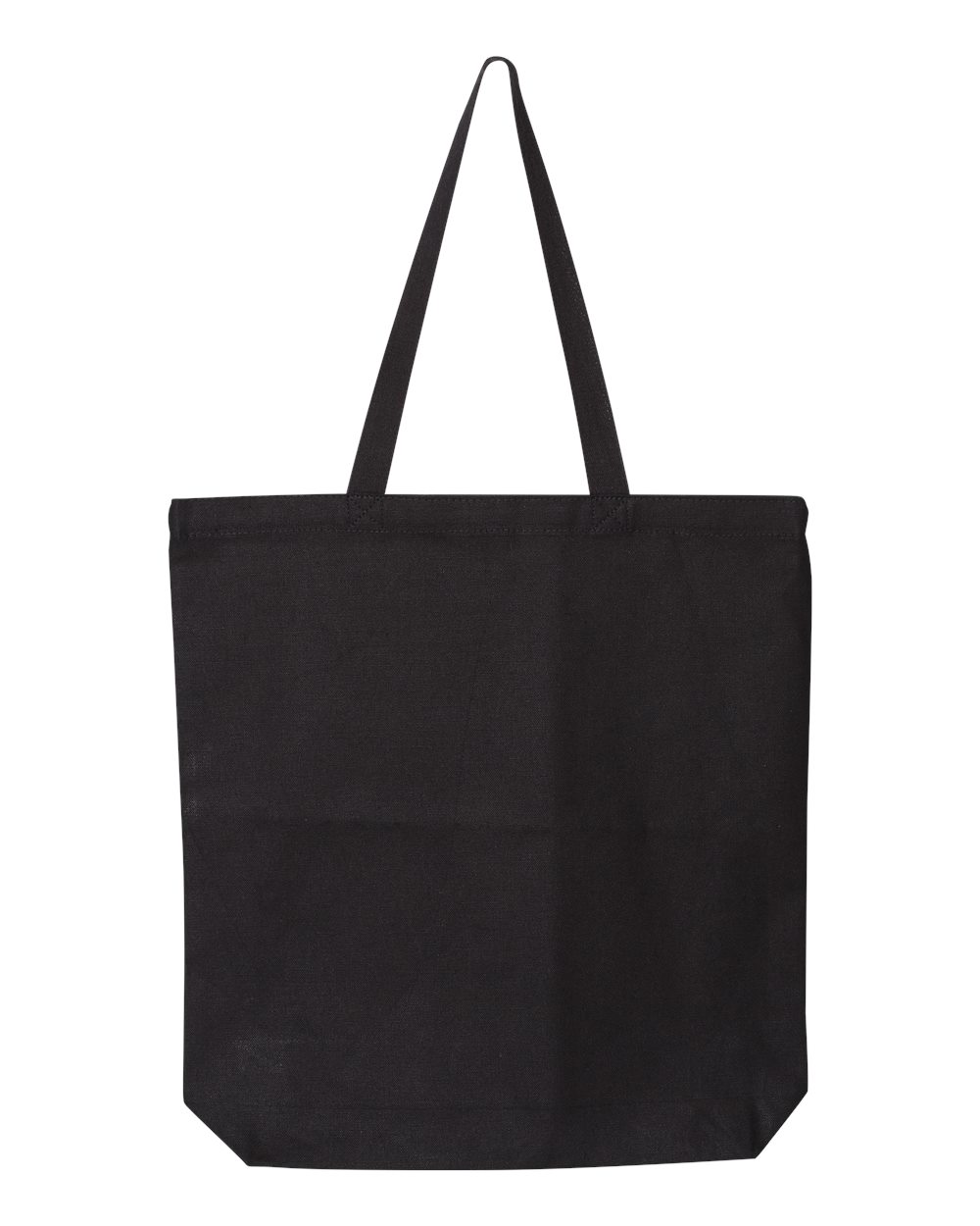 Front View of Black Gusseted Tote - OAD106