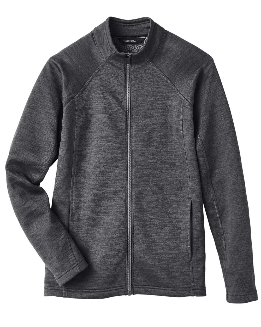 Front View of Black Heather/ Carbon Women's Flux 2.0 Full-Zip Jacket - NE712W