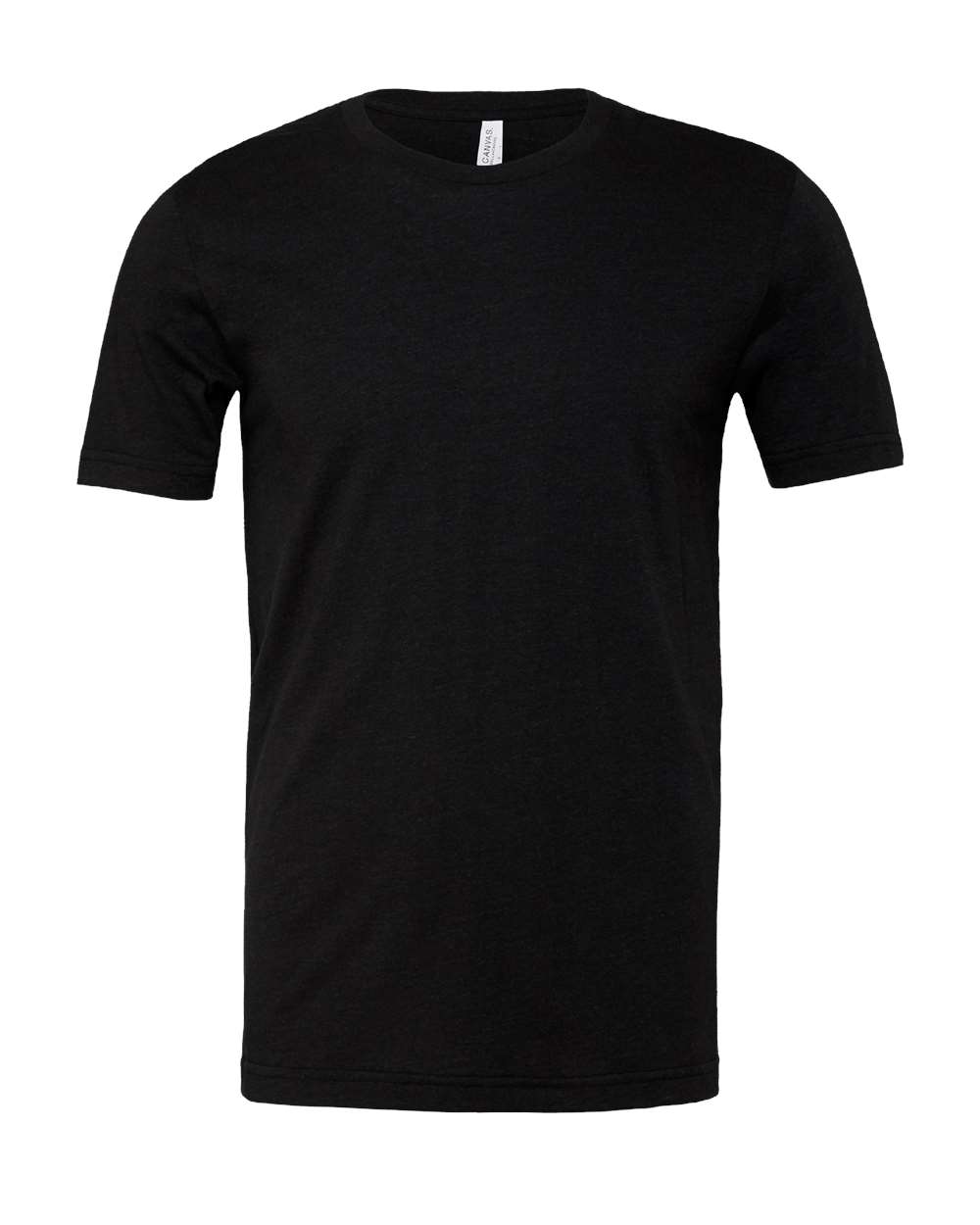 Front View of Black Heather CVC Jersey Tee - 3001CVC