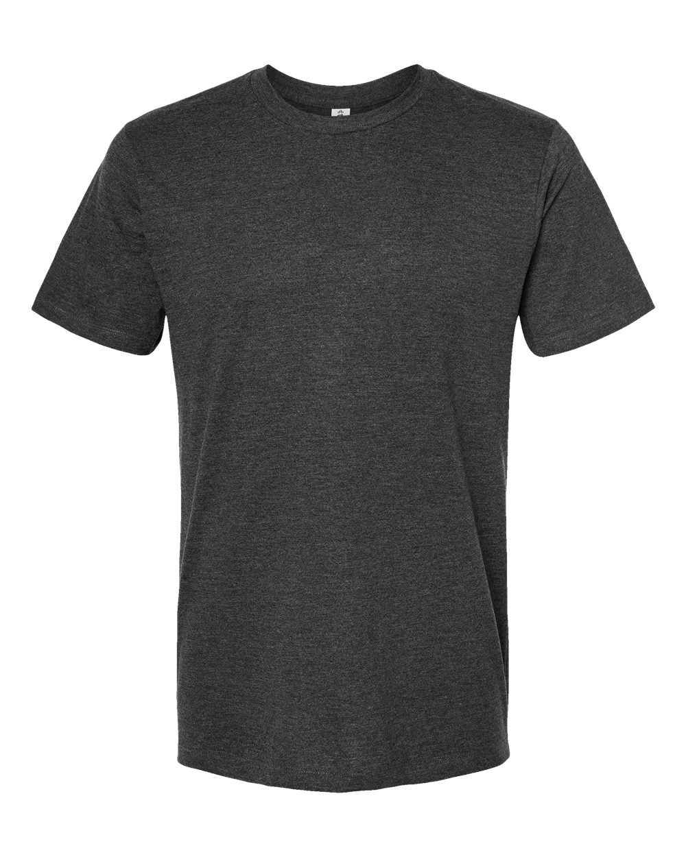 Front View of Black Heather Premium Cotton Blend T-Shirt - 541