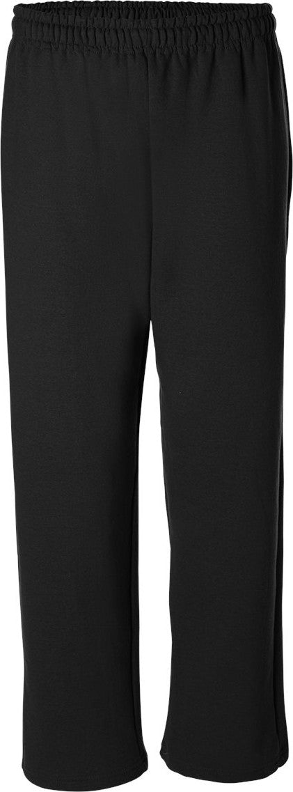 Front View of Black Heavy Blend™ Open-Bottom Sweatpants - 18400