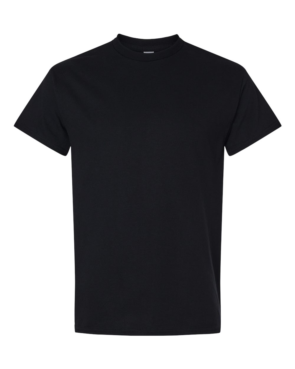 Front View of Black Heavy Cotton™ T-Shirt - 5000