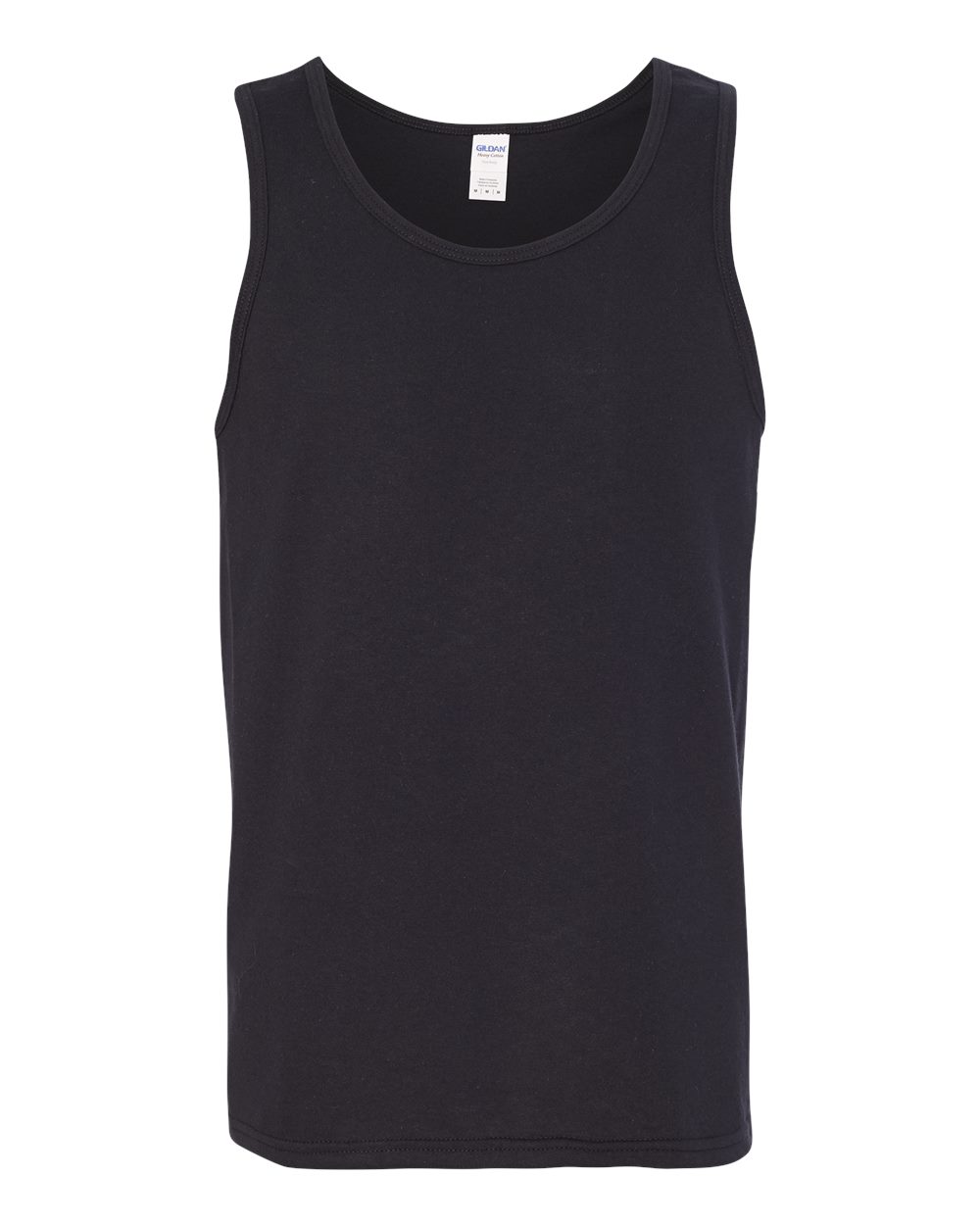 Front View of Black Heavy Cotton™ Tank Top - 5200