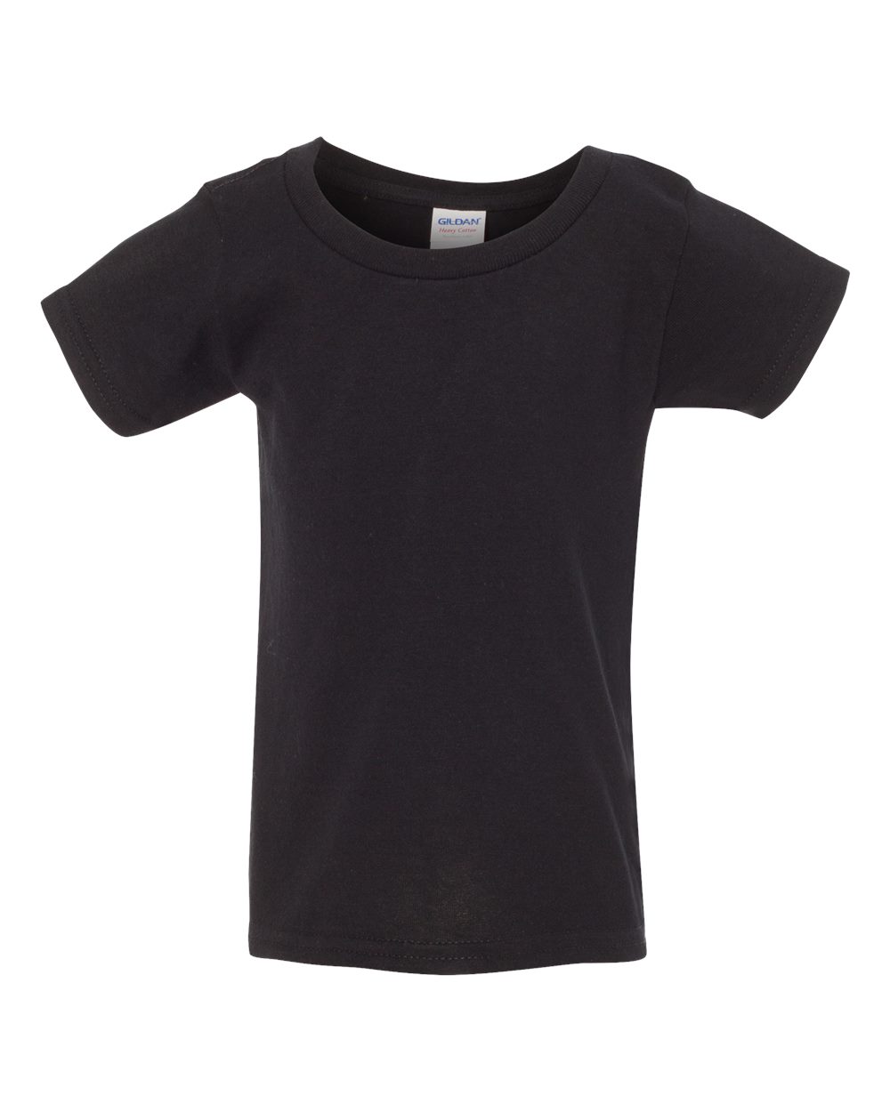 Front View of Black Heavy Cotton™ Toddler T-Shirt - 5100P