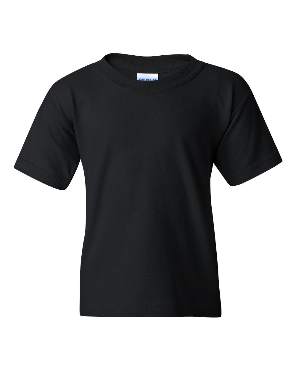 Front View of Black Heavy Cotton™ Youth T-Shirt - 5000B