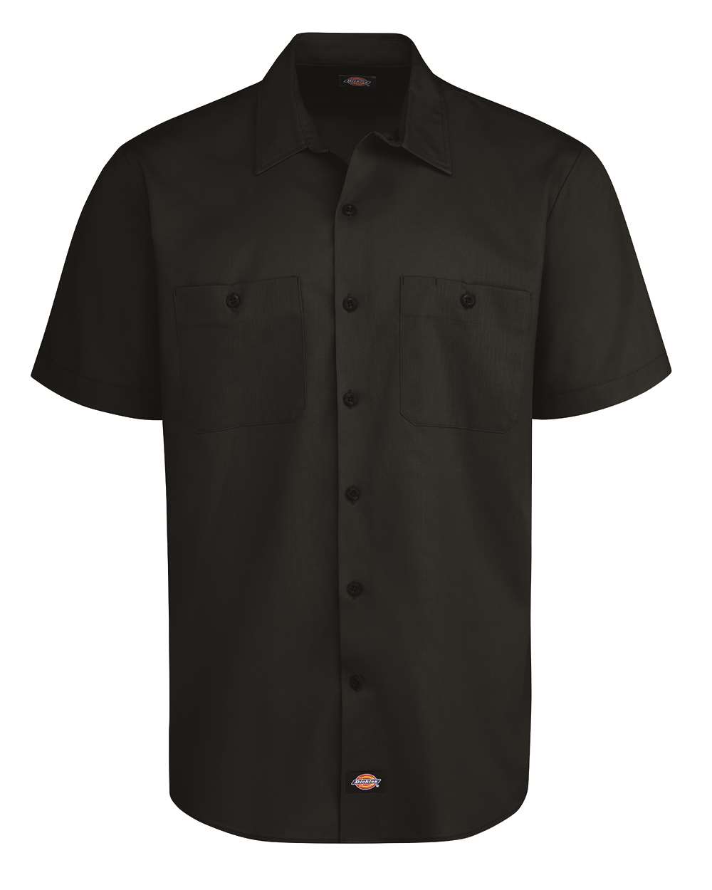 Front View of Black Industrial Worktech Ventilated Short Sleeve Work Shirt - Tall Sizes - LS51T