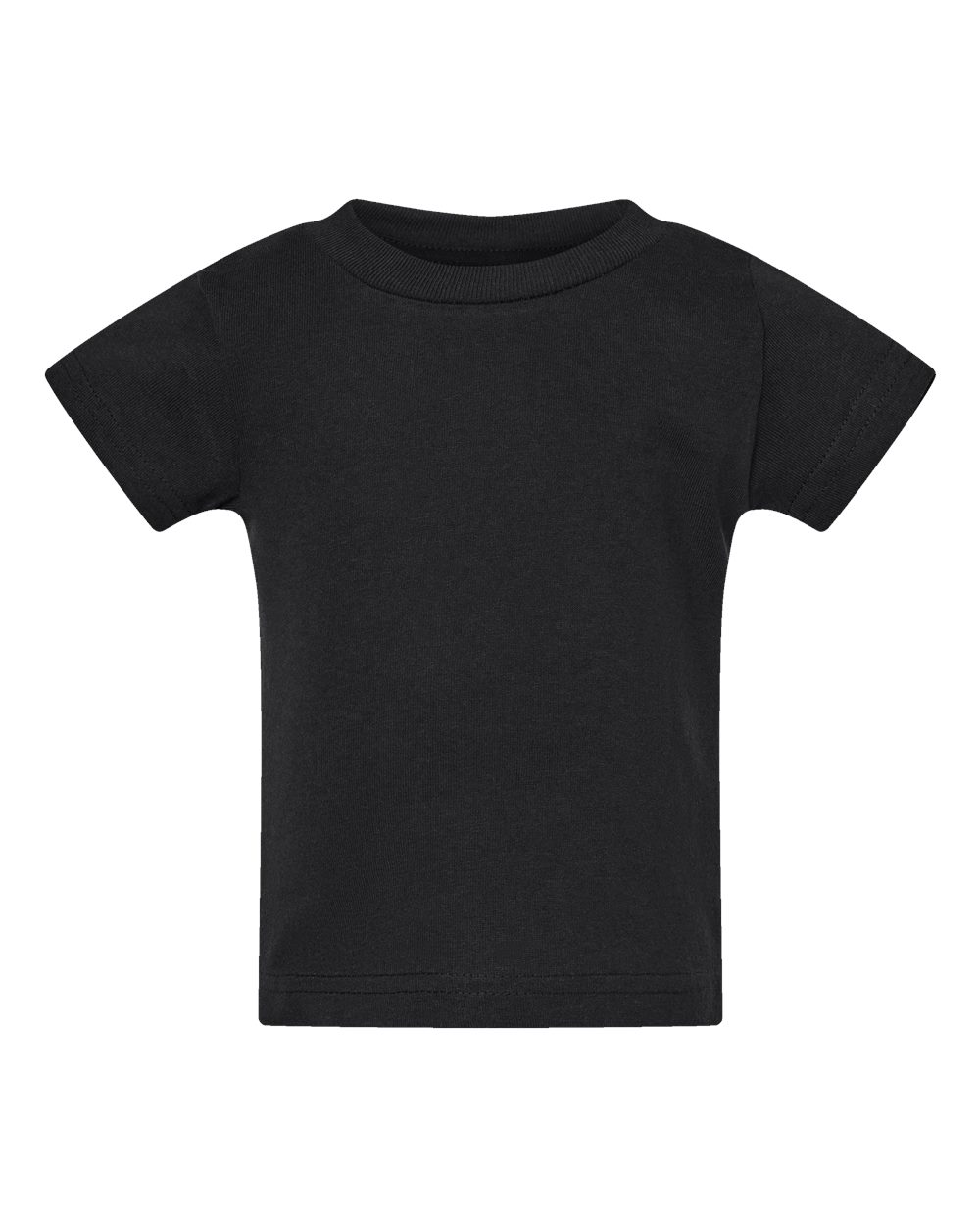 Front View of Black Infant Cotton Jersey Tee - 3401