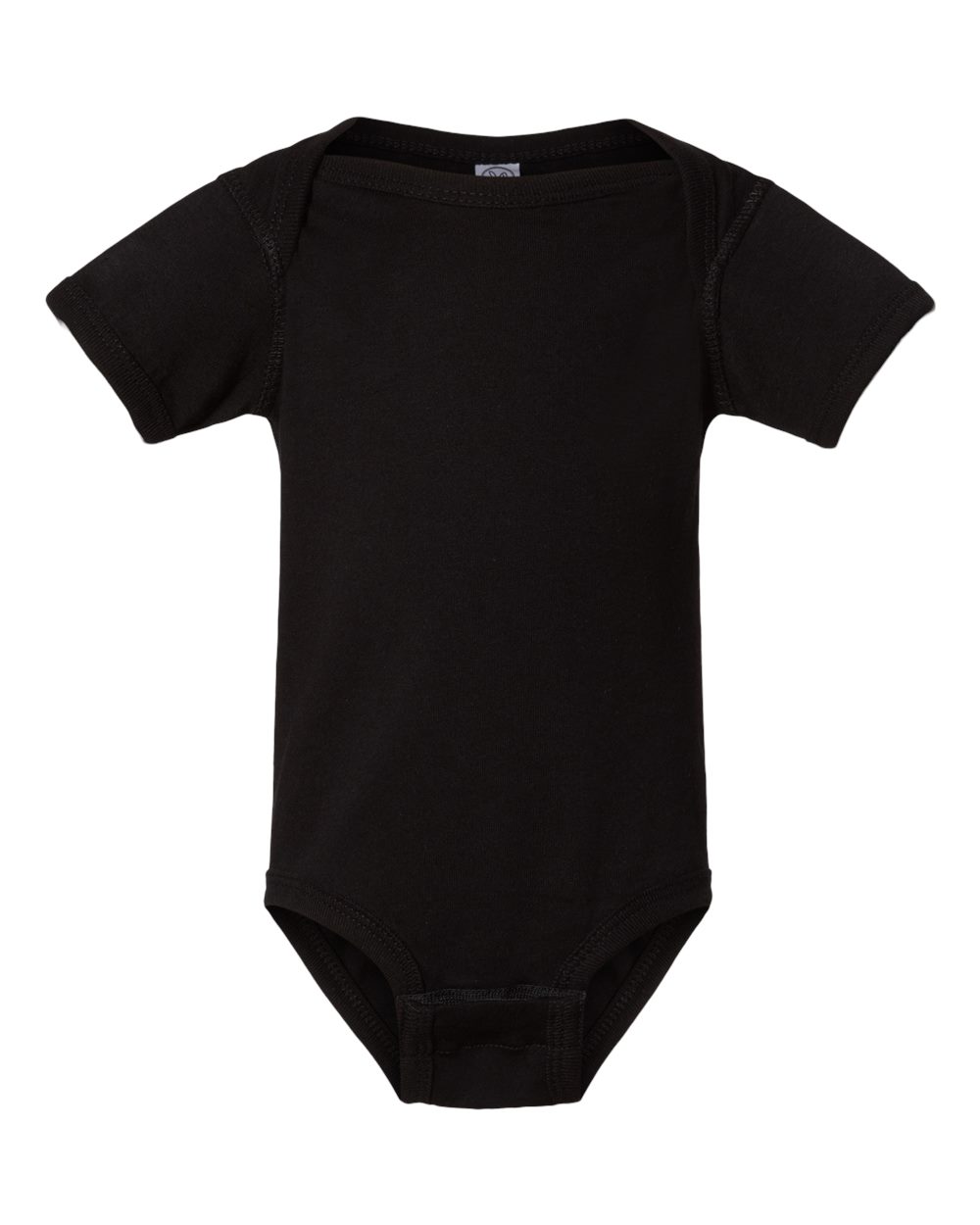 Front View of Black Infant Fine Jersey Bodysuit - 4424